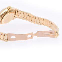 Pre Owned Rolex Champagne Diamonds 18K Yellow Gold President Datejust 69178 Automatic Women's Wristwatch 26 mm
