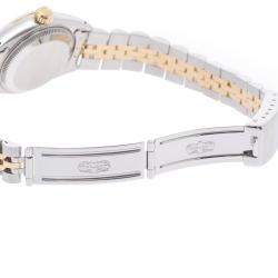 Pre Owned Rolex White 18K Yellow Gold And Stainless Steel Datejust 69173 Automatic Women's Wristwatch 26 mm