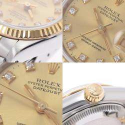 Pre Owned ساعة يد نسائية رولكس ديت جست 69173 أوتوماتيك ستانلس ستيل وذهب أصفر عيار 18 ألماس شامبانيا 26مم