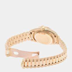 Pre Owned Rolex Champagne Diamonds 18K Yellow Gold Datejust 69178 Automatic Women's Wristwatch 26 mm