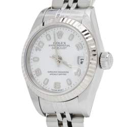 Pre Owned Rolex White 18K White Gold Stainless Steel Datejust 79174 Women's Wristwatch 26 mm