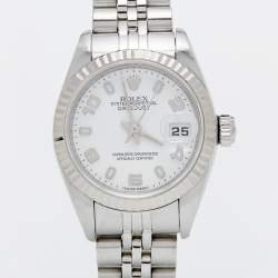 Pre Owned Rolex White 18K White Gold Stainless Steel Datejust 79174 Women's Wristwatch 26 mm
