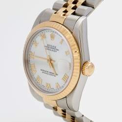 Pre Owned Rolex Mother of Pearl 18k Yellow Gold Stainless Steel Datejust 68273 Women's Wristwatch 31 mm