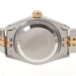 Pre Owned Rolex Champagne 18K Yellow Gold And Stainless Steel Datejust 69173 Women's Wristwatch 26 mm