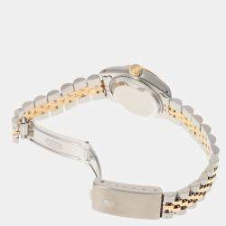 Pre Owned Rolex Champagne 18K Yellow Gold And Stainless Steel Datejust 69173 Women's Wristwatch 26 mm
