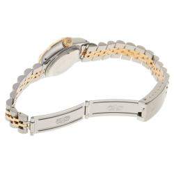 Pre Owned Rolex Champagne 18K Yellow Gold And Stainless Steel Datejust 69173 Women's Wristwatch 26 mm