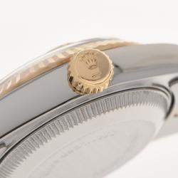 Pre Owned Rolex Champagne 18K Yellow Gold And Stainless Steel Datejust 69173 Women's Wristwatch 26 mm