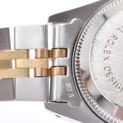 Pre Owned Rolex Champagne Diamonds 18K Yellow Gold And Stainless Steel Datejust 69173G Automatic Women's Wristwatch 26 mm