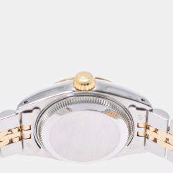 Pre Owned Rolex Champagne Diamonds 18K Yellow Gold And Stainless Steel Datejust 69173G Automatic Women's Wristwatch 26 mm