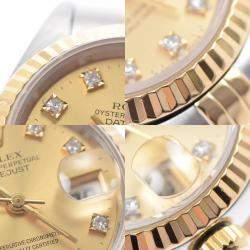 Pre Owned Rolex Champagne Diamonds 18K Yellow Gold And Stainless Steel Datejust 69173G Automatic Women's Wristwatch 26 mm