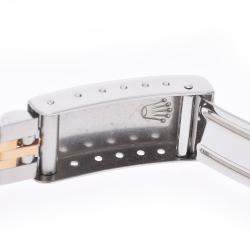 مملوكة مسبقًا Rolex Champagne Diamond 18K Yellow Gold And Stainless Steel Datejust 69173G Automatic Women's Wristwatch 26 mm