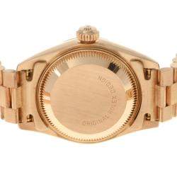 Pre Owned Rolex Champagne 18k Yellow Gold Datejust 69178 Automatic Women's Wristwatch 26 mm
