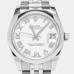 Pre Owned Rolex White Stainless Steel Datejust 178240 Women's wristwatch 31 mm