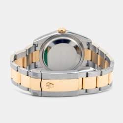 Pre Owned Rolex Champagne Diamond 18k Yellow Gold Stainless Steel Datejust M126203-0034 Unisex Wristwatch 36 mm