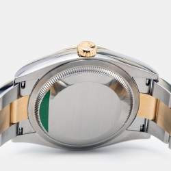Pre Owned Rolex Champagne Diamond 18k Yellow Gold Stainless Steel Datejust M126203-0034 Unisex Wristwatch 36 mm