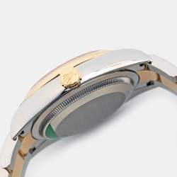 Pre Owned Rolex Champagne Diamond 18k Yellow Gold Stainless Steel Datejust M126203-0034 Unisex Wristwatch 36 mm