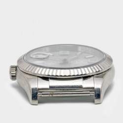 مملوكة مسبقًا Rolex Silver Diamond 18k White Gold Datejust 116139 Unisex Wristwatch 36 mm