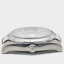 مملوكة مسبقًا Rolex Silver Diamond 18k White Gold Datejust 116139 Unisex Wristwatch 36 mm