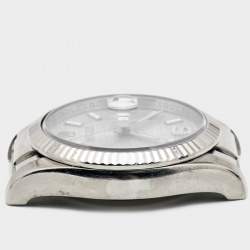 مملوكة مسبقًا Rolex Silver Diamond 18k White Gold Datejust 116139 Unisex Wristwatch 36 mm