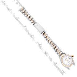 Pre Owned Rolex White 18k Yellow Gold And Stainless Steel Datejust 69173 Automatic Women's Wristwatch 26 mm