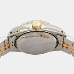 Pre Owned Rolex Grey 18k Yellow Gold And Stainless Steel Datejust 69173 Automatic Women's Wristwatch 26 mm
