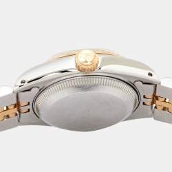 Pre Owned Rolex Champagne Diamonds 18K Yellow Gold And Stainless Steel Datejust 69173 Women's Wristwatch 26 mm