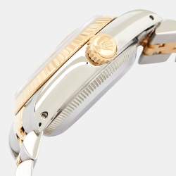 Pre Owned Rolex Champagne Diamonds 18K Yellow Gold And Stainless Steel Datejust 69173 Women's Wristwatch 26 mm