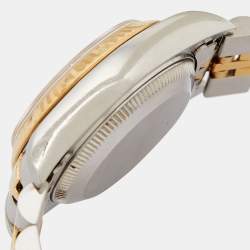 Pre Owned Rolex Champagne Diamonds 18K Yellow Gold And Stainless Steel Datejust 69173 Women's Wristwatch 26 mm