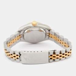 Pre Owned Rolex Champagne Diamonds 18K Yellow Gold And Stainless Steel Datejust 69173 Women's Wristwatch 26 mm