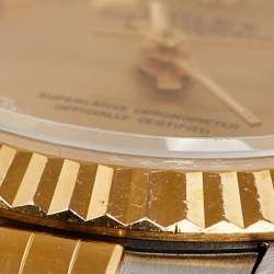 Pre Owned Rolex Champagne Diamonds 18K Yellow Gold And Stainless Steel Datejust 69173 Women's Wristwatch 26 mm