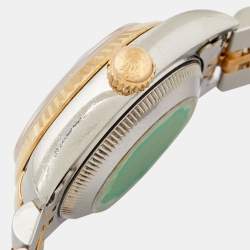 Pre Owned Rolex Champagne Diamonds 18K Yellow Gold And Stainless Steel Datejust 69173 Women's Wristwatch 26 mm