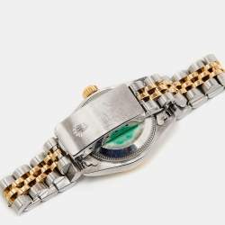 Pre Owned Rolex Champagne Diamonds 18K Yellow Gold And Stainless Steel Datejust 69173 Women's Wristwatch 26 mm