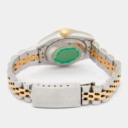 Pre Owned Rolex Champagne Diamonds 18K Yellow Gold And Stainless Steel Datejust 69173 Women's Wristwatch 26 mm