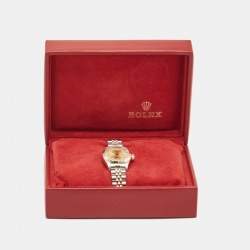 Pre Owned Rolex Champagne 18K Yellow Stainless Steel Diamond Datejust 69173 Women's Wristwatch 26 mm