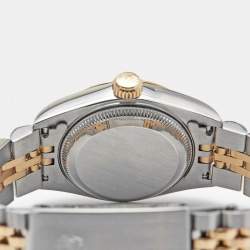 Pre Owned Rolex Champagne 18K Yellow Stainless Steel Diamond Datejust 69173 Women's Wristwatch 26 mm