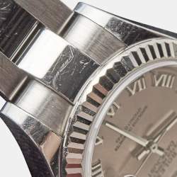 Pre Owned Rolex Pink 18K White Gold Oystersteel Datejust M279174-0018 Women's Wristwatch 28 mm