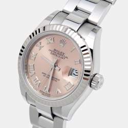 Pre Owned Rolex Pink 18K White Gold Oystersteel Datejust M279174-0018 Women's Wristwatch 28 mm