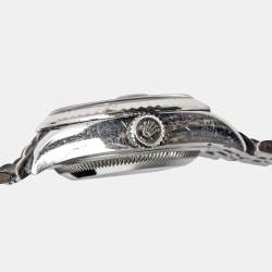 Pre Owned Rolex Dark Grey 18K White Gold Oystersteel Diamond Datejust M279174-0015 Women's Wristwatch 28 mm