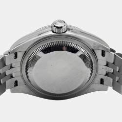 Pre Owned Rolex Dark Grey 18K White Gold Oystersteel Diamond Datejust M279174-0015 Women's Wristwatch 28 mm