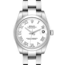 Rolex White Stainless Steel Datejust 178240 Automatic Women's Wristwatch 31 mm