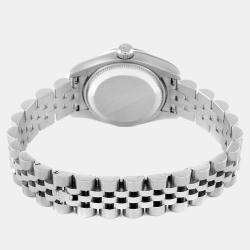 Pre Owned Rolex Pink Diamonds 18K White Gold And Stainless Steel Datejust 179174 Women's Wristwatch 26 mm