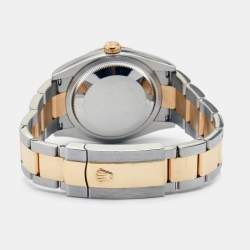 Pre Owned Rolex Black 18K Yellow Gold Oystersteel Datejust M126233-00022 Unisex Wristwatch 36 mm