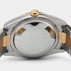 Pre Owned Rolex Black 18K Yellow Gold Oystersteel Datejust M126233-00022 Unisex Wristwatch 36 mm