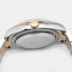 Pre Owned Rolex Black 18K Yellow Gold Oystersteel Datejust M126233-00022 Unisex Wristwatch 36 mm