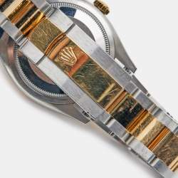 Pre Owned Rolex Black 18K Yellow Gold Oystersteel Datejust M126233-00022 Unisex Wristwatch 36 mm