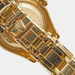 Pre Owned Rolex Mother of Pearl 18k Yellow Gold Diamond Datejust Pearlmaster 69318 Women's Wristwatch 29 mm