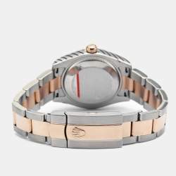 Pre Owned Rolex Champagne 18k Rose Gold Stainless Steel Datejust 178241 Women's Wristwatch 31 mm