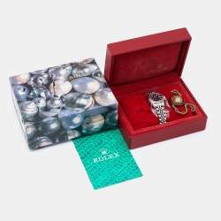 Pre Owned Rolex Black Diamonds 18K White Gold And Stainless Steel Datejust 69174 Automatic Women's Wristwatch 26 mm