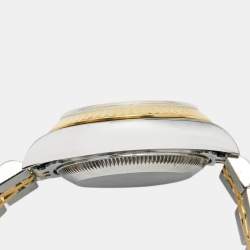 Pre Owned Rolex Champagne Diamonds 18K Yellow Gold And Stainless Steel Datejust 69173 Women's Wristwatch 26 mm