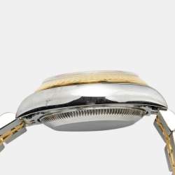 Pre Owned Rolex Champagne Diamonds 18K Yellow Gold Stainless Steel Datejust 69173 Women's Wristwatch 26 mm